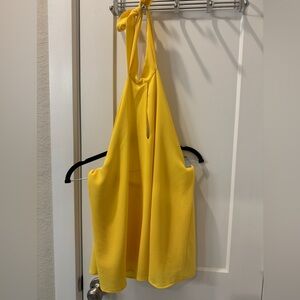 Tyche Yellow Backless Halter Top